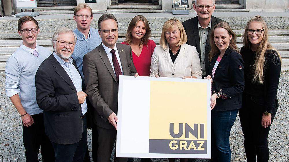 Uni-Team mit Rektorin Neuper und Vizerektor Riedler