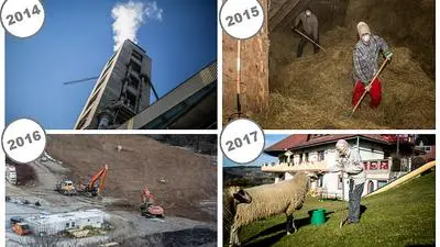 Bilder aus drei Jahren nach dem HCB-Skandal. Rechts unten: Rosalinde Tessmann ist eine von vielen Görtschitztalern, die heute wieder positiv in die Zukunft blicken