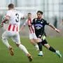 BELEK,TURKEY,20.JAN.24 - SOCCER - ADMIRAL Bundesliga, Ekstraklasa, SK Sturm Graz vs KS Cracovia, training camp, test match. Image shows Andreas Skovgaard (Cracovia) and Otar Kiteishvili (Sturm).
Photo: GEPA pictures/ Johannes Friedl