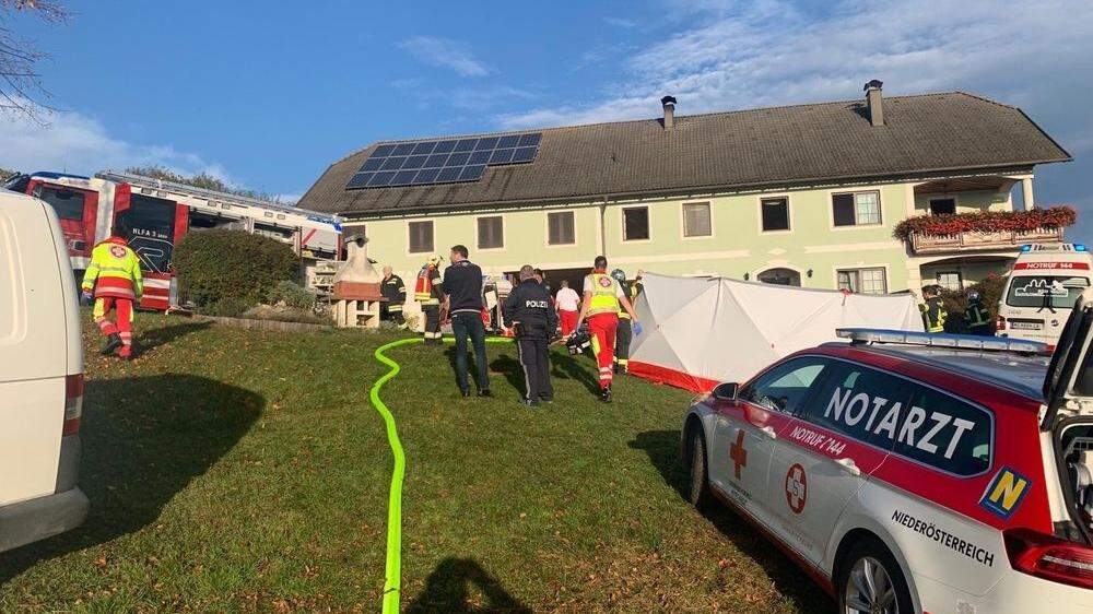 Bei einem Brand auf einem Bauernhof in Artstetten starb ein Mann 