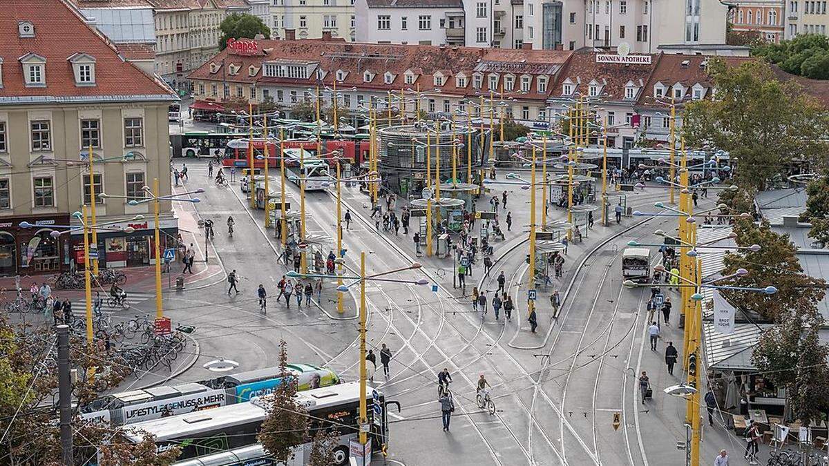 Ein Unfall am Jakominiplatz hatte Folgen