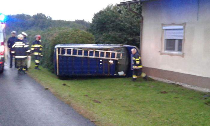 Knapp am Haus vorbei