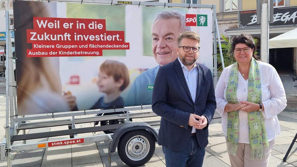 SPÖ-Klubobmann Hannes Schwarz und Landtagsabgeordnete Helga Ahrer
