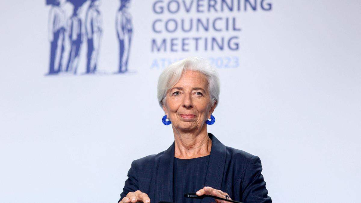 Christine Lagarde nach der Ratssitzung in Athen 