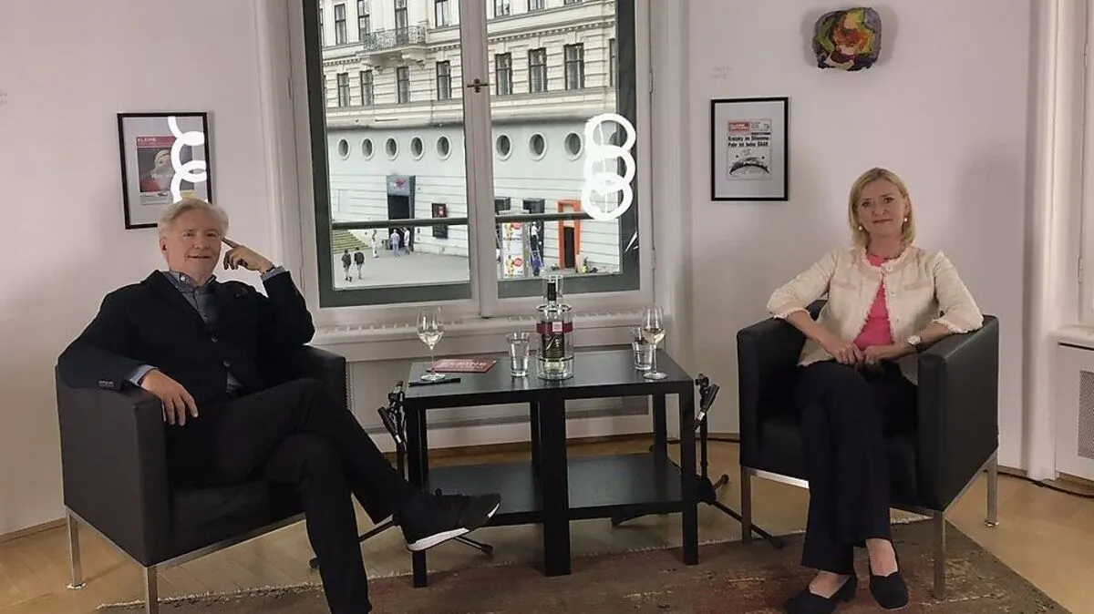 Peter Pelinka im Gespräch mit Johanna Rachinger in der Wiener Redaktion der Kleinen Zeitung.