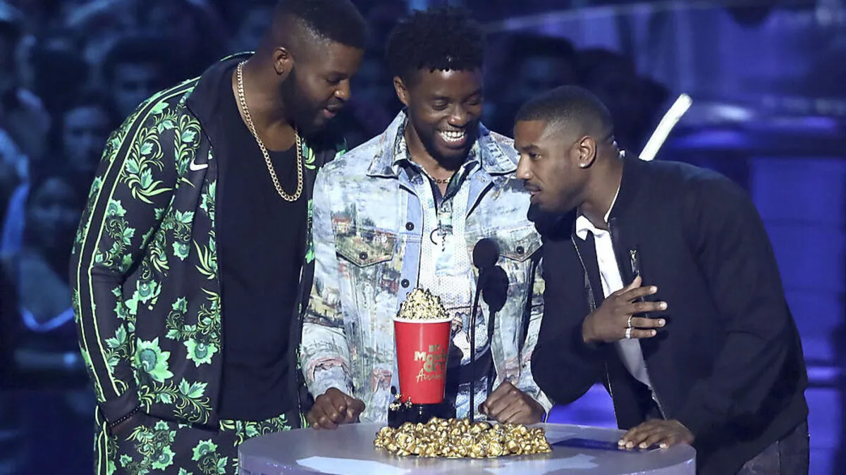 Black-Panther-Cast: Winston Duke, Chadwick Boseman und Michael B. Jordan