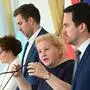 Einer allein wird es nicht richten: Gesundheitsministerin Korinna Schumann (SPÖ) im Kreis ihrer Regierungskollegen