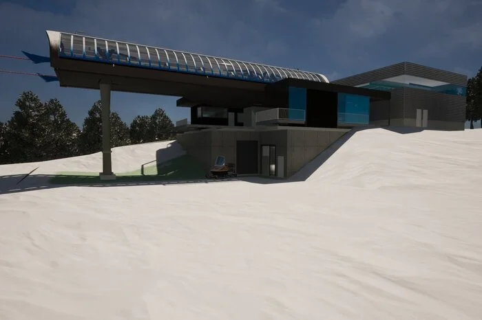 Ein Rendering der neuen Bergstation