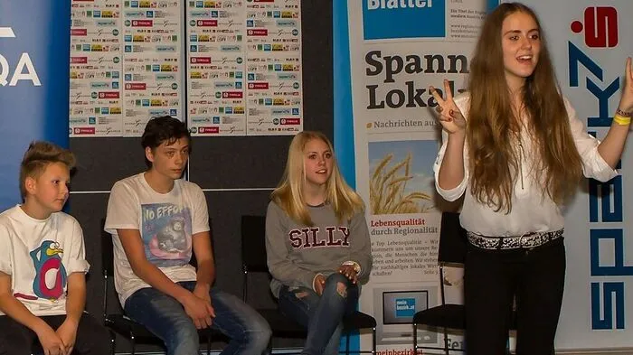 Die Schüler Mösslacher, Mayr, Brunner und Moritz