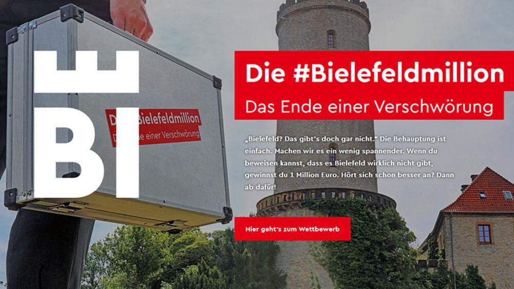 Die Marketing-Abteilung der Stadt Bielefeld will damit einer hartnäckigen Verschwörungstheorie öffentlichkeitswirksam ein Ende bereiten