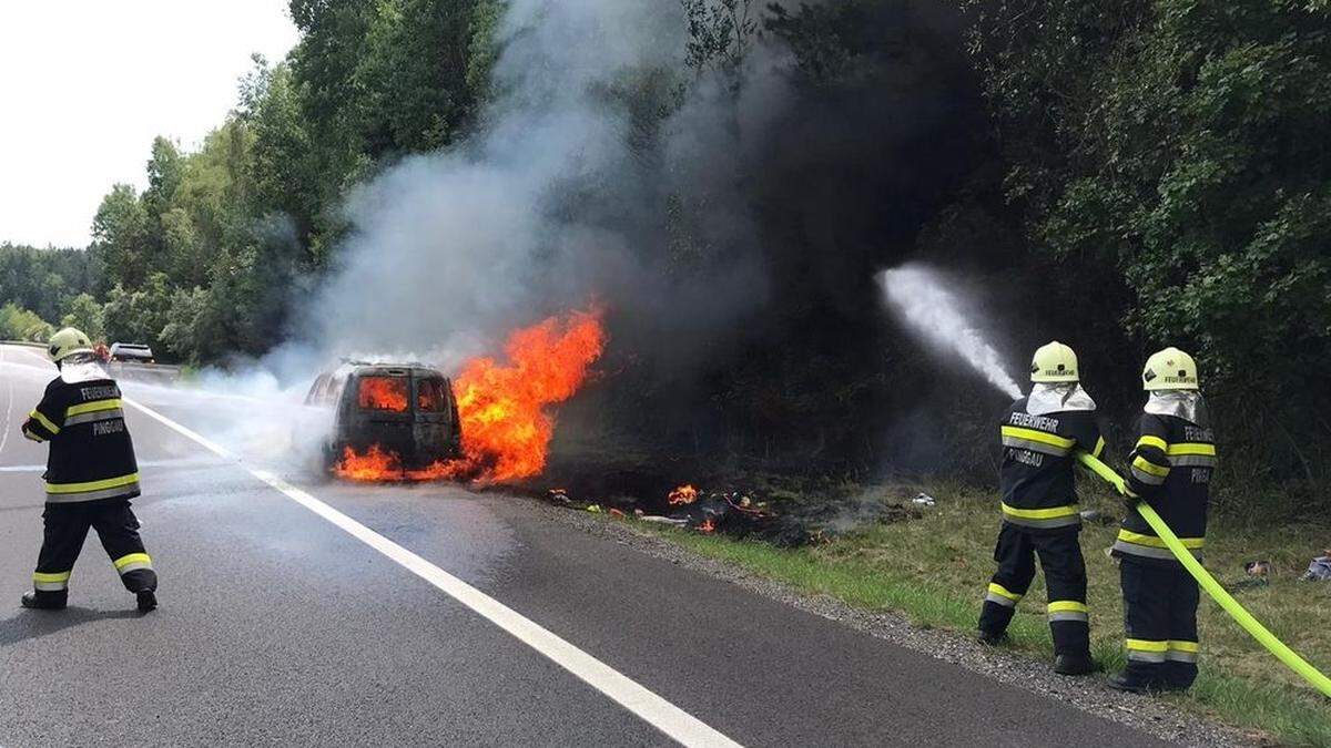 Die A2 in Pinggau wurde kurzfristig gesperrt