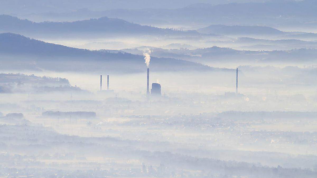 Jänner-Blick: Graz vom Schöckl aus gesehen