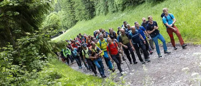 Am Freitagabend starten hunderte Wanderer eine eintägige Wanderung in der Breitenau
