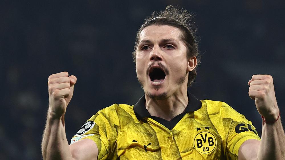 Marcel Sabitzer bejubelt den Einzug ins Finale mit Dortmund 