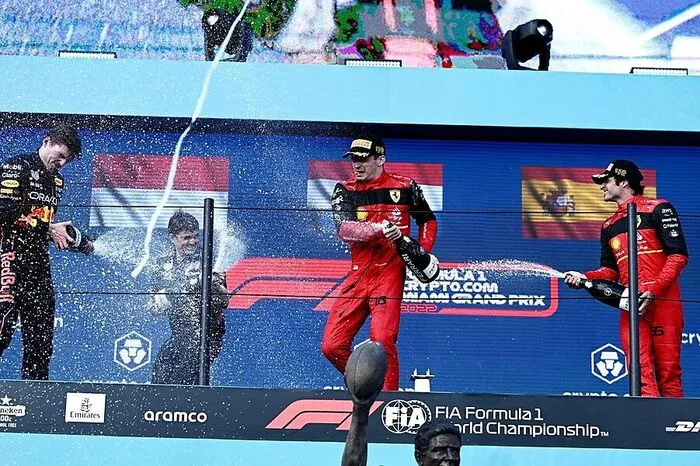 1. Max Verstappen (NED) - Red Bull Racing; 2. Charles Leclerc (MON) - Ferrari; 3. Carlos Sainz (ESP) - Ferrari