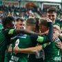 Ried jubelt über einen 1:0-Sieg gegen Rapid