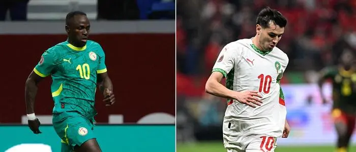 Sadio Mané (links) und der Senegal treffen im Afrika-Cup-Finale auf Brahim Diaz und Marokko