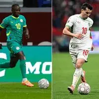 Sadio Mané (links) und der Senegal treffen im Afrika-Cup-Finale auf Brahim Diaz und Marokko