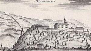 Auf Schloss Schwanberg (hier auf einem Stich von Georg Matthäus Fischer um 1680) ereignete sich 1762 ein Kindsmord