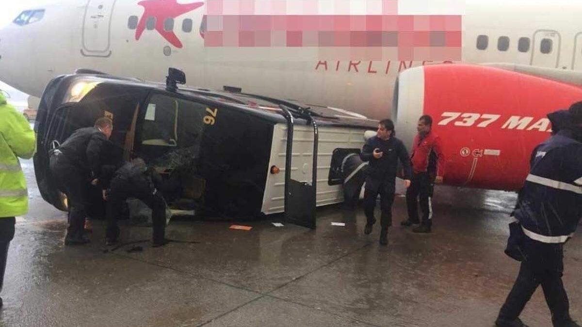 Tornado wütete am Flughafen von Antalya