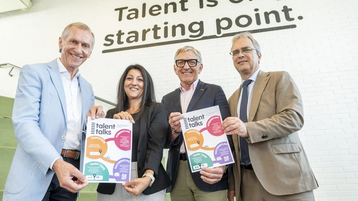 AK-Präsident Josef Pesserl, Yvonne Popper-Pieber (stv. AMS-Landesgeschäftsführerin), WKO Steiermark Präsident Josef Herk und Peter Riedler, Rektor der KF-Universität Graz