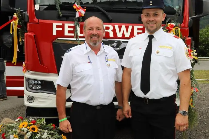 Am Foto von Links: Kameradschaftsführer Raimund Lanz und FF-Kommandant Mario Kraxner.