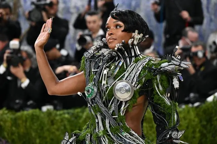 Geerdet, aber doch auch fortschrittlich - das Outfit von Sängerin Janelle Monaé.