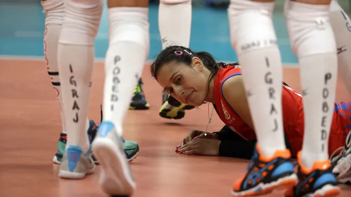 Die serbische Volleyballspielerin Silvija Popovic war im Finale gegen China schon am Boden, bevor die Partie mit 1:3 verloren ging.
