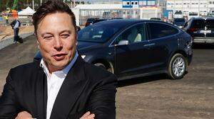Elon Musk bei einem Baustellenbesuch in Grünheide im September 2020