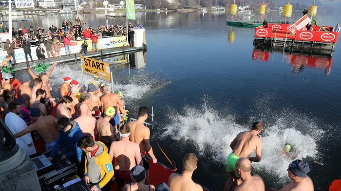 1800 Zuschauer feuerten am Neujahrstag in Velden die 100 Teilnehmer an.