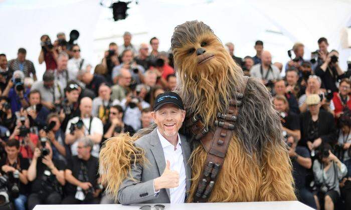 Ron Howard mit Chewbacca aus Star Wars