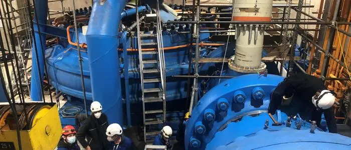 Eine der beiden bestehenden Großpumpen im Kraftwerk Malta-Hauptstufe