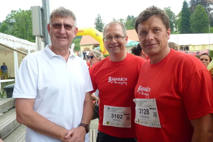 Rosentals Bürgermeister Engelbert Köppel mit Bernd Osprian und Andreas Albrecher aus Bärnbach.