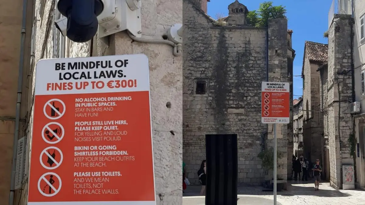 Split reagiert mit Verbotstafel gegen Party-Tourismus
