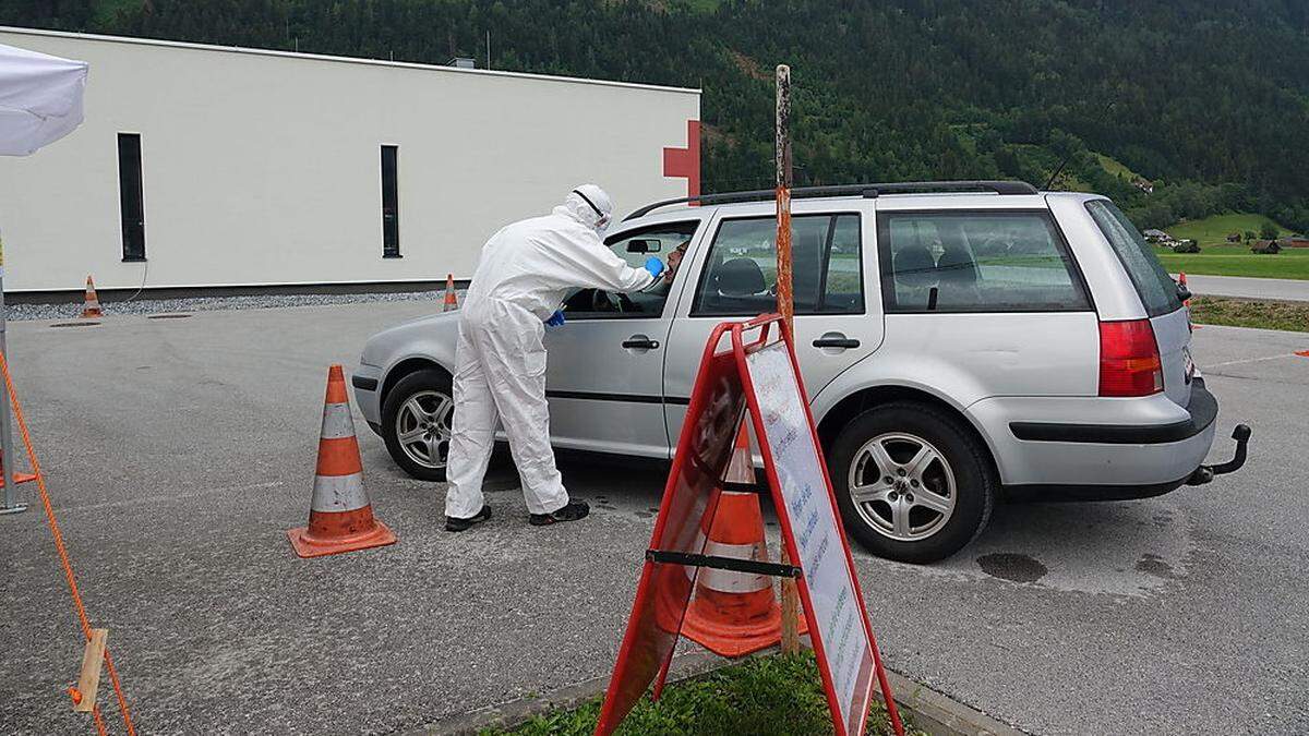 Auf der neuen Teststraße in Liezen wird auch bei kleinsten Symptomen getestet