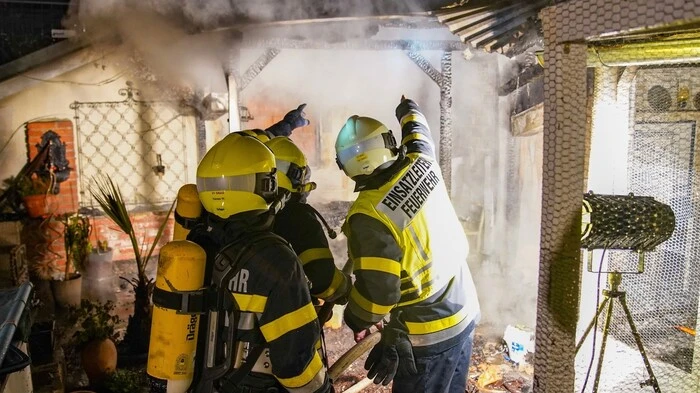 Als die vier Feuerwehren Gnas, Obergnas, Unterauersbach und Grabersdorf eintrafen... 