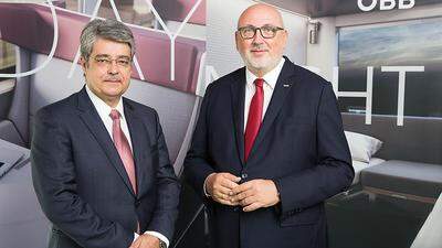 Wolfgang Hesoun, CEO der Siemens (l.) und Andreas Matthä, CEO der ÖBB