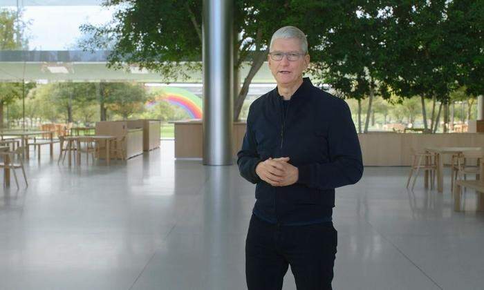Apple-Boss Tim Cook bei der Präsentation 