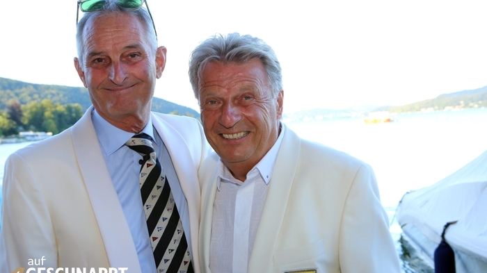 Yachtclub-Präsident Wolfgang Schmalzl (links) und Vizepräsident Franz Iglauer begrüßten zahlreiche Gäste zum jährlichen Sommerfest.