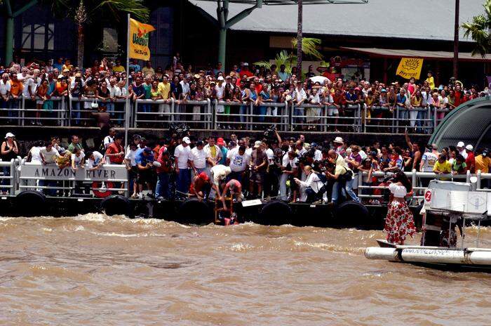 Tausende Schaulustige verfolgten das Amazonas-Abenteuer von Martin Strel. 