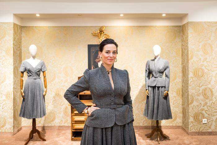 Lena Hoschek empfing die Gäste in ihrem Geschäft in der Wiener Innenstadt