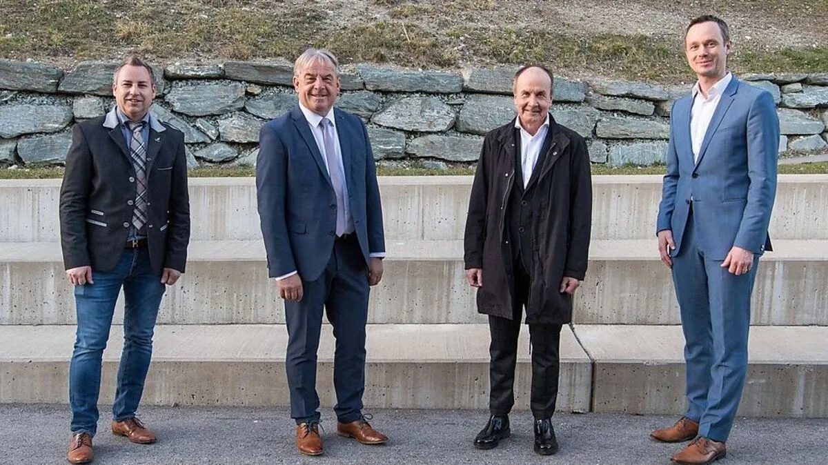 Anton Safron, Manfred Maierhofer, Hubert Blatnik und Roman Weber bilden den Gemeindevorstand in Ludmannsdorf