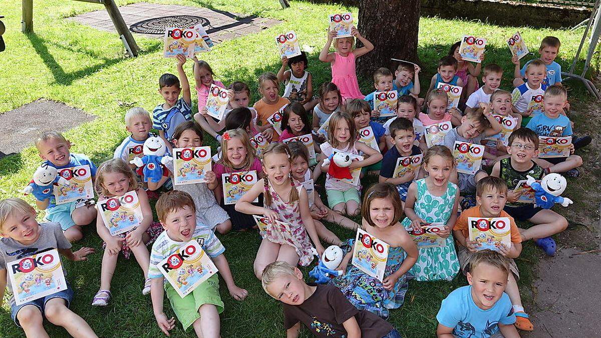 Die Kinder des Kindergartens Trofeng in Eisenerz sind Roko-Experten, wenn es um die Sicherheit in und am Wasser geht