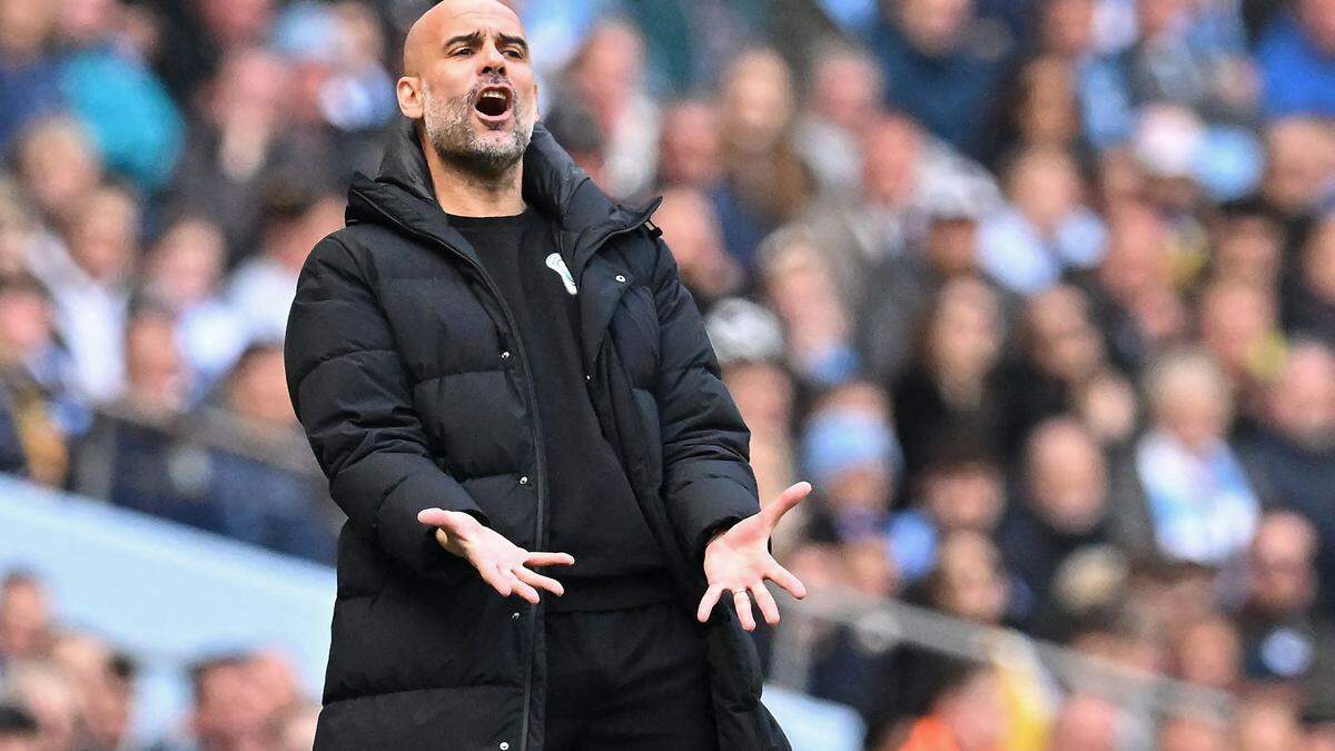 Manchester-City-Trainer Pep Guardiola musste sich auch unangenehme Fragen gefallen lassen