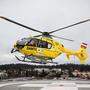 Hubschrauber C11 flog den Verletzten in das Klinikum Klagenfurt