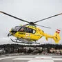 Hubschrauber C11 flog den Verletzten in das Klinikum Klagenfurt