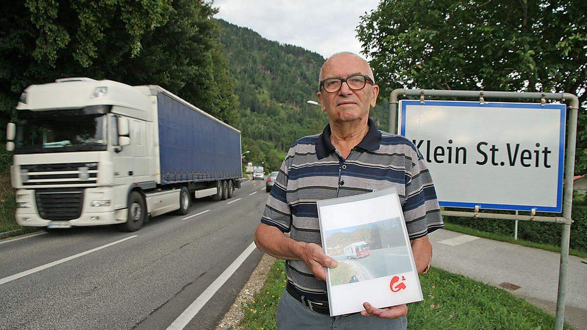 Herbert König kämpft gegen den zunehmenden Schwerverkehr in Klein St. Veit