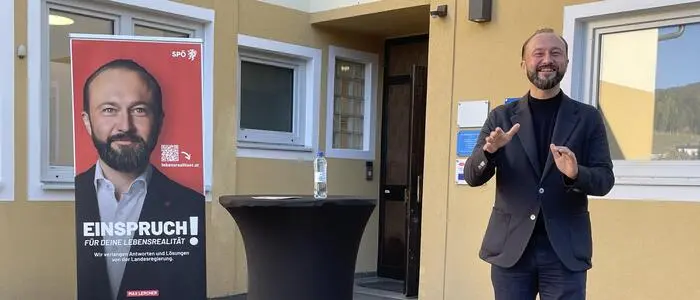 Max Lercher kam im Rahmen seiner „Einspruch!“-Tour nach Neumarkt