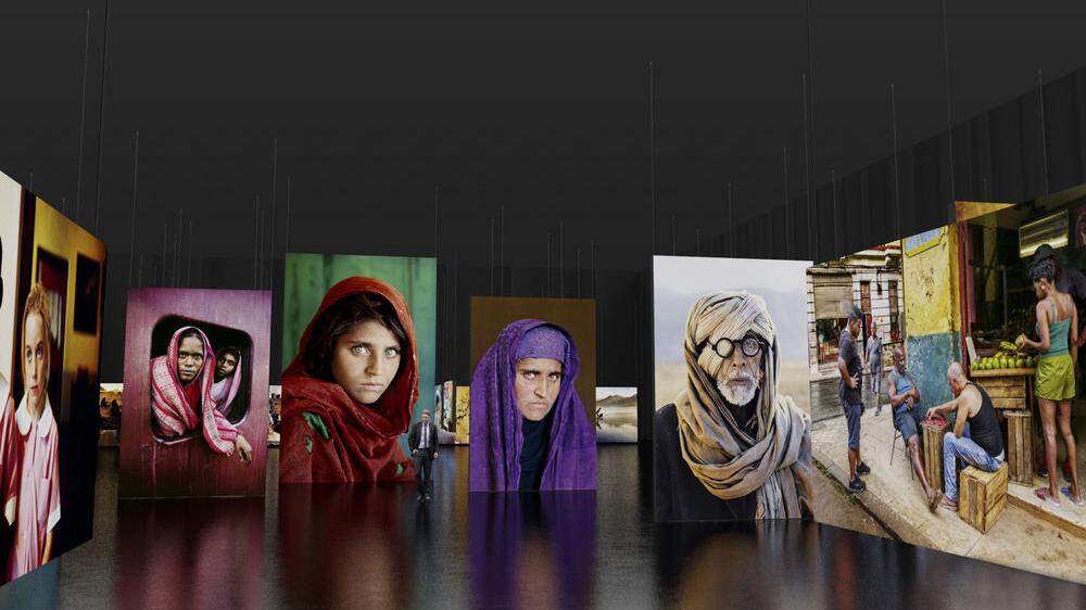 140 großformatige, hinterleuchtete Bilder von Steve McCurry werden in der Ausstellung zu sehen sein