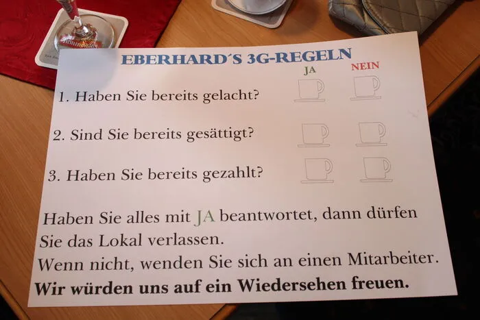 Im Cafe Eberhard hält man sich an die eigenen "3G-Regeln".